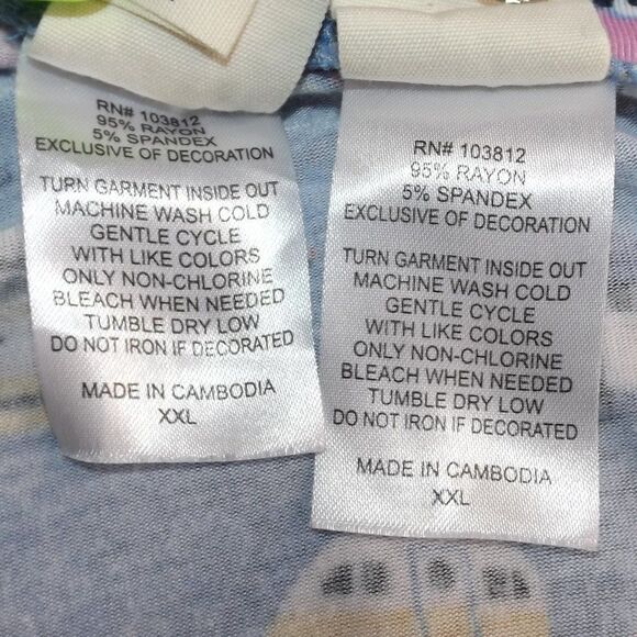 MUNKI MUNKI Pajamas, XXL, Blue, RVs/Trailers/Flamingos, 2 pieces, Top/Pants - Picture 12 of 12